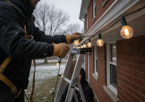 Christmas Light Installation in Cambridge